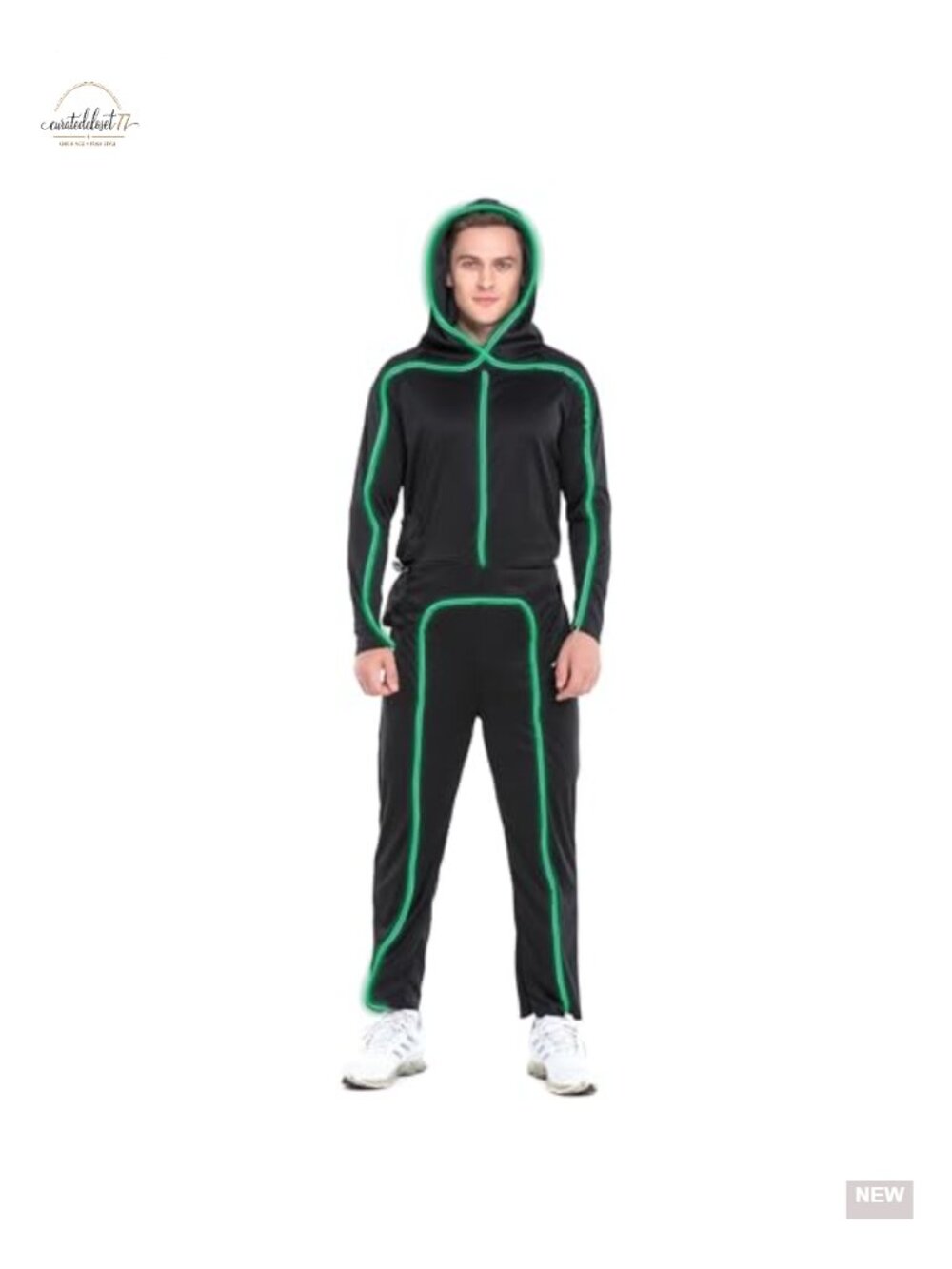 HSCTEK Light Up Adult Stick Figure Costume LED Halloween Cosplay Unisex